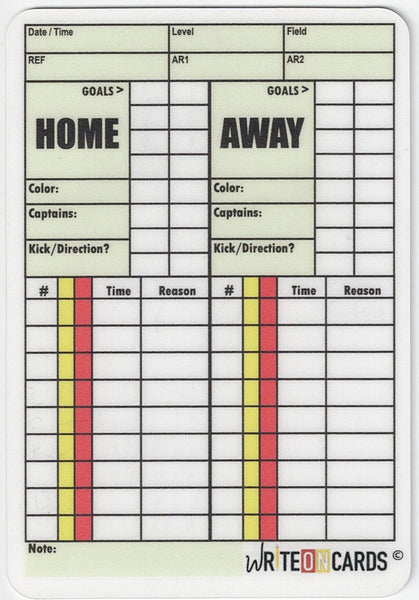 Game Record Card PLUS (back, used for second game)