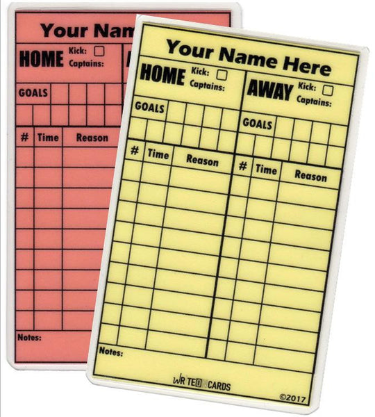 Red & Yellow (neon) Set, soccer - Standard Size (RYN-S) - WriteOnCards.com